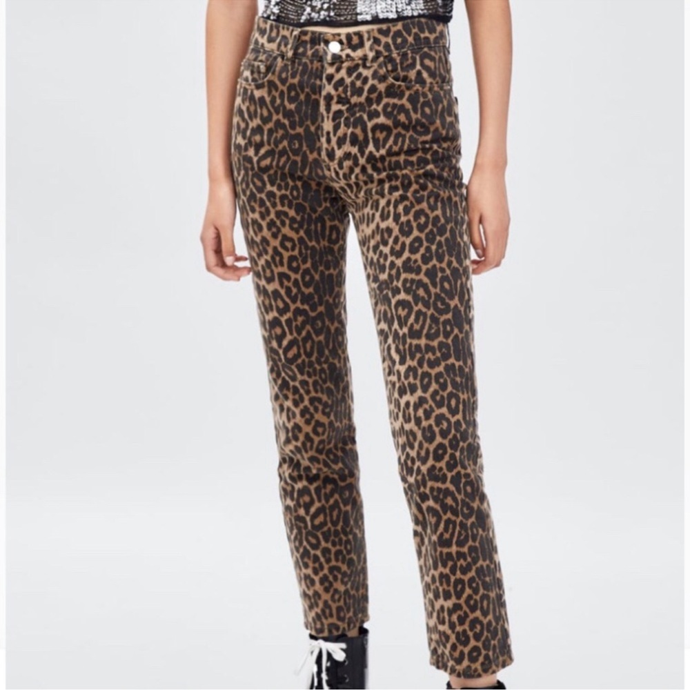 Zara leopard jeans